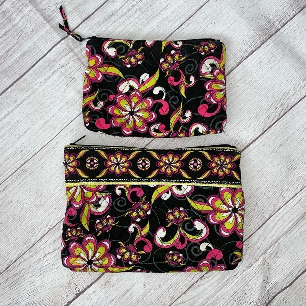 Tanya Lee design 2 paisley fabric full zip cosmetic bags
